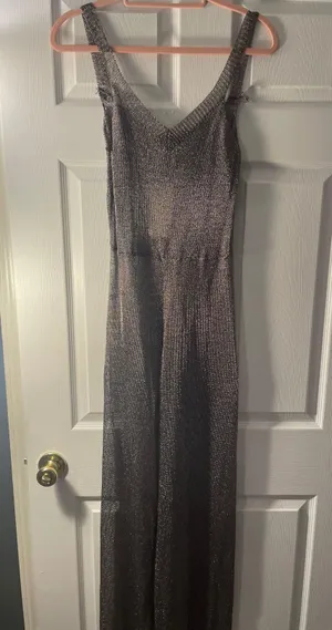 12th Tribe Metallic Knit Jumpsuit thumbnail 1