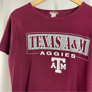 Red Oak Texas A & M Small Aggies Maroon Crewneck Graphic Tee Logo Sports College thumbnail 7