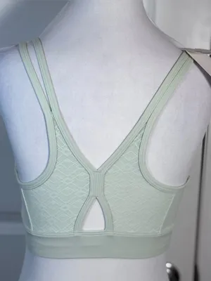Yvette Anywhere Sports Bra S NWT Mint Green Padded Mesh Back Yoga Pilates Soft thumbnail 4