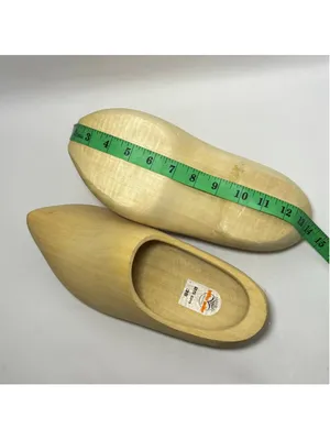 Dutch Holland Handmade Traditional Plain Solid Wood Wooden Clog Shoes Size 39 thumbnail 7