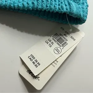 Aerie • NWT Shimmery Crinkle Lace Up Scoop Bikini Top “Springs” Turquoise Blue thumbnail 6