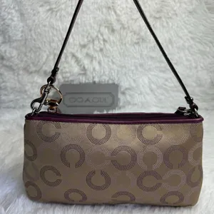 COACH y2k Purple Ashely Signature Canvas Wristlet Mini Purse thumbnail 2