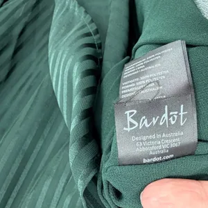Bardot Womens Emerald Green Striped Midi Dress Sheer‎ Long Sleeve Size 8 thumbnail 9