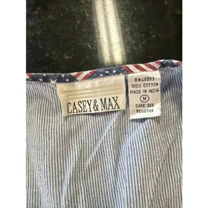 Vintage Casey And Max Patriotic Vest Teacher Embroidered Heart Flags Daisies M thumbnail 2