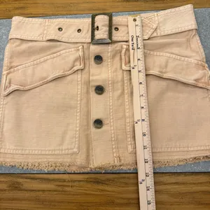 Free People Hang On Tight Belted Utility Mini Skirt in Sand Size 6 NWOT thumbnail 14