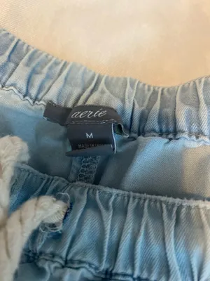 Aerie denim flowy pull on stretch shorts  thumbnail 5