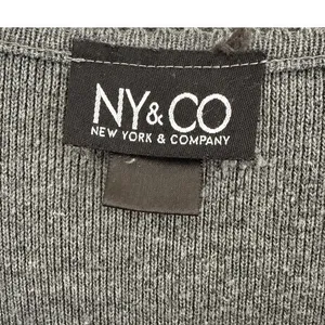 New York & Company Women's Gray Ribbed V-Neck Short Sleeve Maxi Sheath Dress thumbnail 5