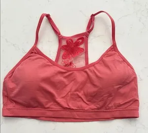 Pink Lace Detail Bralette. Size XL. International intimates. thumbnail 1
