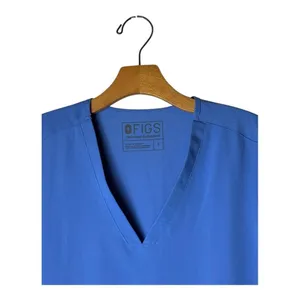 Figs Shirt Women Small Blue Casma‎ Three Pocket Short Sleeve Scrub Top Medical thumbnail 4