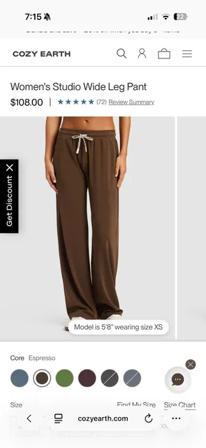 Cozy Earth Wide leg pant Brown Size L thumbnail 4