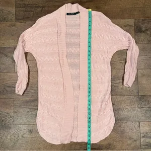 Lauren Ralph Lauren Pink Cable Knit Open Front Cardigan thumbnail 10