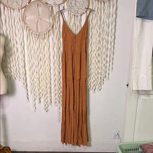 Anthropologie Rusty Peach Tiered Maxi Dress thumbnail 2