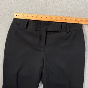 Ann Taylor Petites 4P Black Pinstripe Wide Leg Cuffed Dress Pants Virgin Wool thumbnail 5