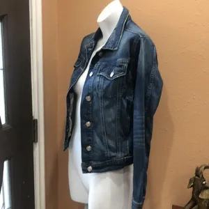 Zara blue denim button up jacket thumbnail 4