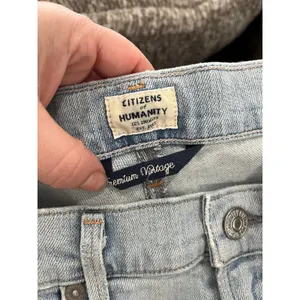 Citizens of Humanity Fleetwood High Rise Flare‎ Light Wash Raw Hem Jeans Sz 27 thumbnail 9