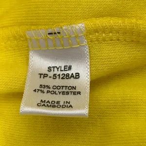 Zenana Yellow Terry Cloth Drawstring Shorts‎ High Rise Pockets TP-5128AB Large thumbnail 4