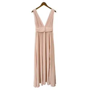Lulus Heavenly Hues Blush Pink Chiffon Pleated Maxi Dress size X-Small NWT thumbnail 3