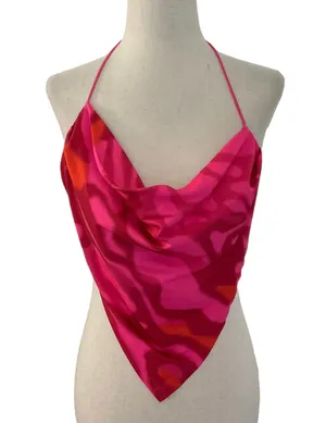 Princess Polly Pink Halter Scarf Crop Top Women's Size 8 | 41-66 thumbnail 1
