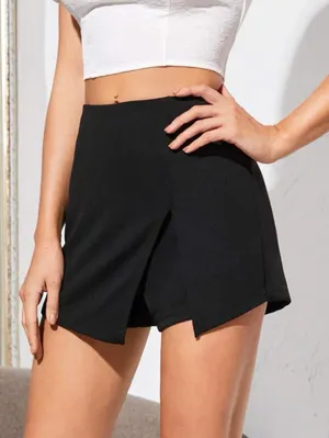 Skort With Thigh Split Black Size M thumbnail 2