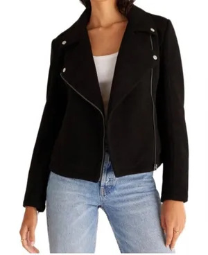 Z Supply‎ brandy knit moto Jacket medium thumbnail 1