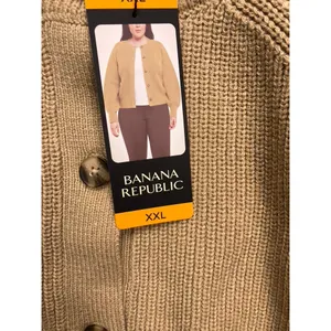 Banana Republic Cardigan Sweater‎ Womens XXL Tan NWT Shaker Knit Button Front thumbnail 9