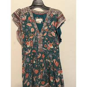 Anthropologie Zenia Floral Mini Shift Dress Size Small Boho Peasant Festival thumbnail 5