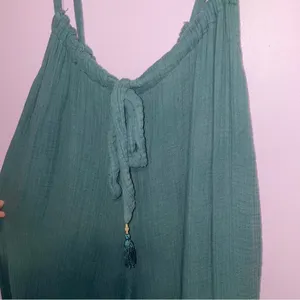 Free People Teal Cotton Gauze Jumpsuit Women Size S One Piece Boho Beach Lounge thumbnail 11