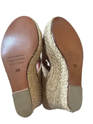 Carrie Forbes Lina Cutout Slide Wedge sandals in natural 39 NWOT thumbnail 6