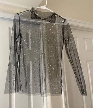 Mesh Party Top Black thumbnail 1