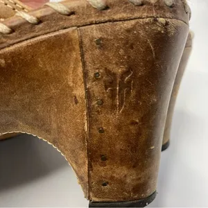 Vintage Frye‎ Charlotte ring leather mules clogs size 7 thumbnail 10