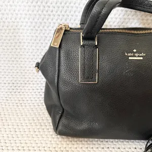 Kate Spade Small Top Zip Alena Black Leather Satchel Shoulder Bag Tassel Fob thumbnail 3