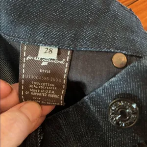 7 For All Mankind Jean Size 28 A Pocket Flare Cross Stitch thumbnail 11