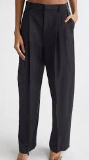 NWT HALARA Black High-Rise Wide-Leg Trousers 1183 thumbnail 1