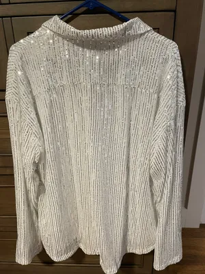 Amazon Sequin Button Down Blouse thumbnail 2