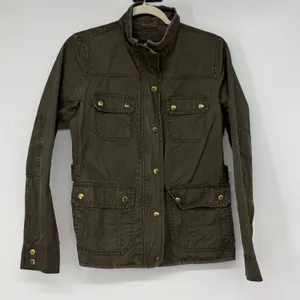 J.Crew Field Jacket‎ Womens Small Brown Cotton Utility Military Coat thumbnail 1