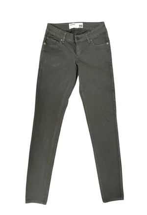 Women Dark Green Skinny Garage Khaki Jeans thumbnail 1