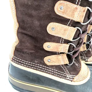 Sorel Women's Joan Of Arctic Brown Leather Tall Fur Winter Snow Boots Size 8 thumbnail 2