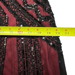 Womens Whimsigoth Dark Fairy Sequin Mesh Dress Size L Black Red Y2K 20s HOCO thumbnail 13