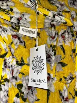 blue island Yellow Floral Strapless Jumpsuit thumbnail 4