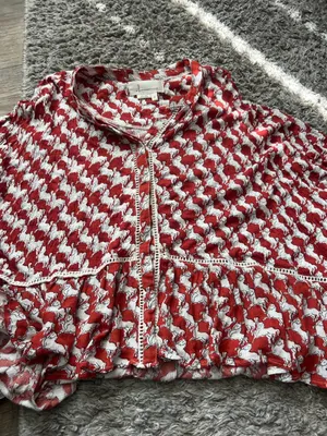 Anthropologie oversized XS horse print blouse thumbnail 6