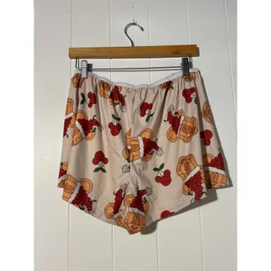 Small Shop Patterned Lounge Shorts Cream Multicolor Elastic Waist XL thumbnail 3