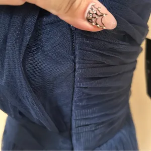 Exemplary Aura Navy Tulle Surplice Midi Dress thumbnail 8