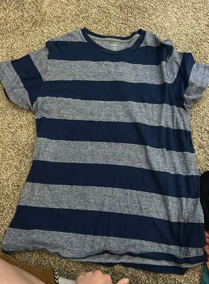 Old Navy Shirt Striped Navy Blue M thumbnail 1
