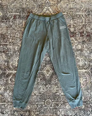Sunshine & Good Feelings Embroidered Lounge Joggers in Sage Green - S thumbnail 2