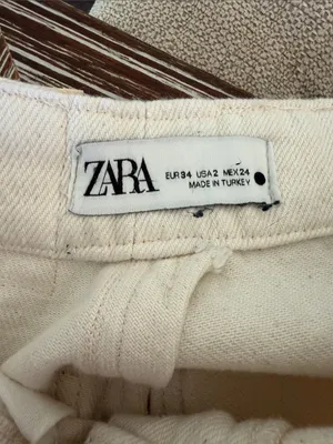 Zara Women’s Cream soft Wide-Leg jeans size 2 thumbnail 2