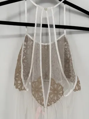 Victoria's Secret Whimsy Goth Fairycore Sheer‎ Lace Babydoll Chemise M thumbnail 5