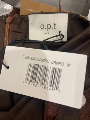 NWT few moda noelle dress size Medium M brown polka dot halter maxi o.p.t linen thumbnail 5