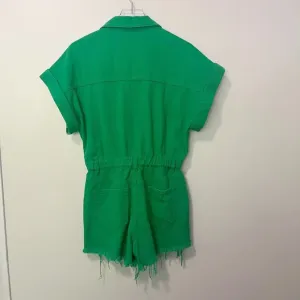 HERRINGSTONES Lida Kate Lucky‎ Me Green Denim Romper Size Medium NWOT thumbnail 3