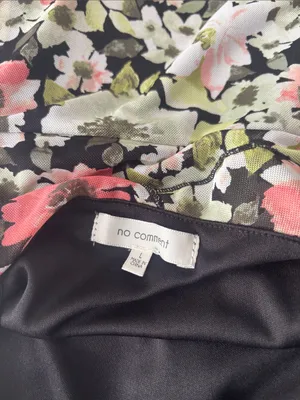 No Comment Floral Asymmetrical Hem Ruffle Mesh Midi w Midi Slip Dress Size L thumbnail 7