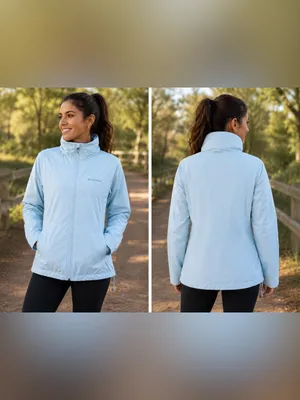 NWOT - M - Columbia - Women’s Light Blue Insulated Jacket hooded thumbnail 2